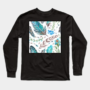 Feathered Floral Long Sleeve T-Shirt